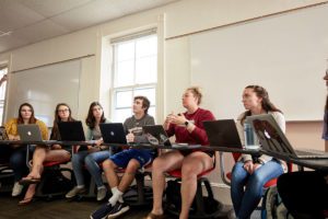 Students listening in classroom
