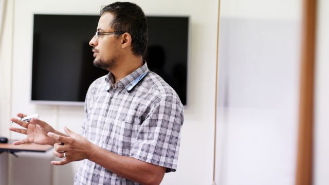 Professor speaking to a class