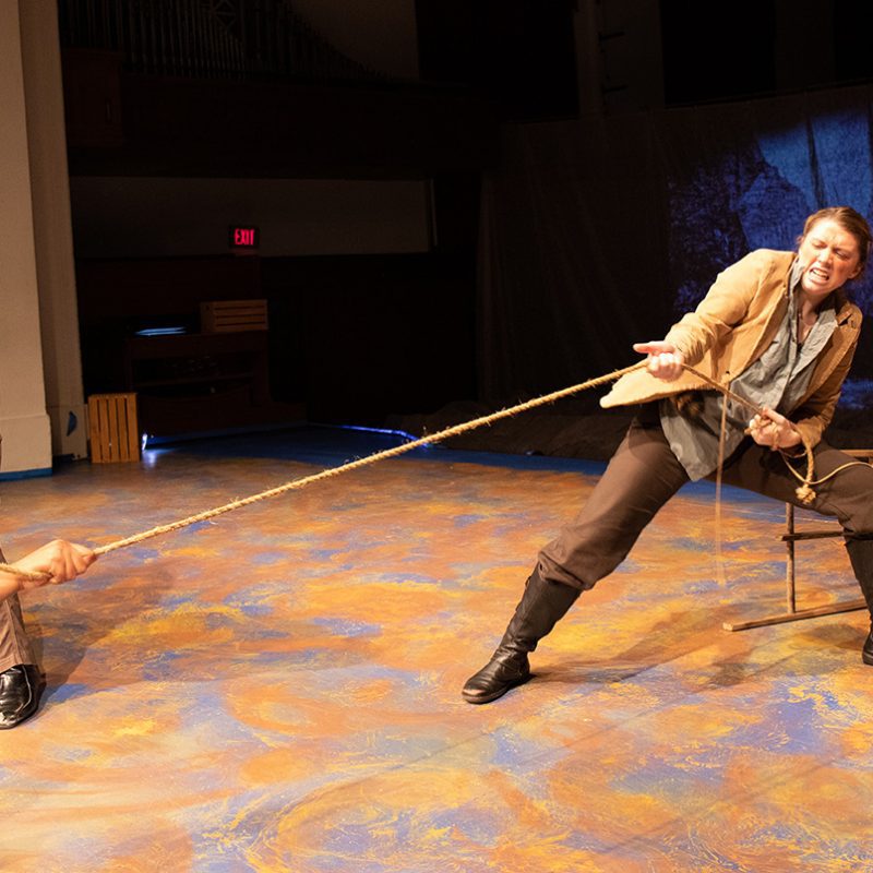 Students perform in a theatrical production