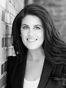 Black and white headshot of Monica Lewinsky