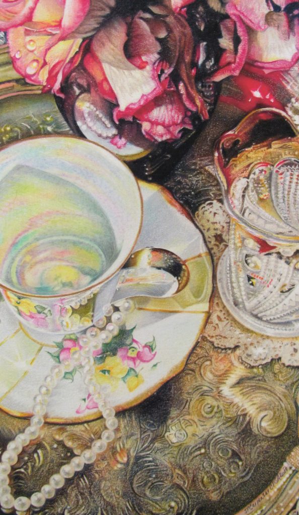 Piece of art showing two teacups