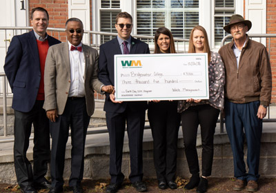 Waste Management representatives present check to Bridgewater College|Waste Management representatives present check to Bridgewater College|Waste Management of Virginia presents a check to Bridgewater College