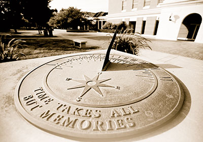 Sundial in front of McKinney Center