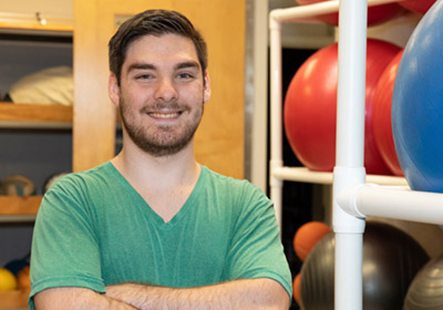 A photo of Lane Salisbury at work in the Funkhouser Center