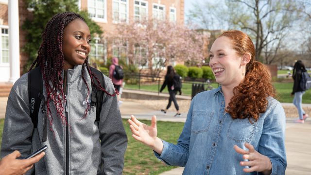 Two students talking