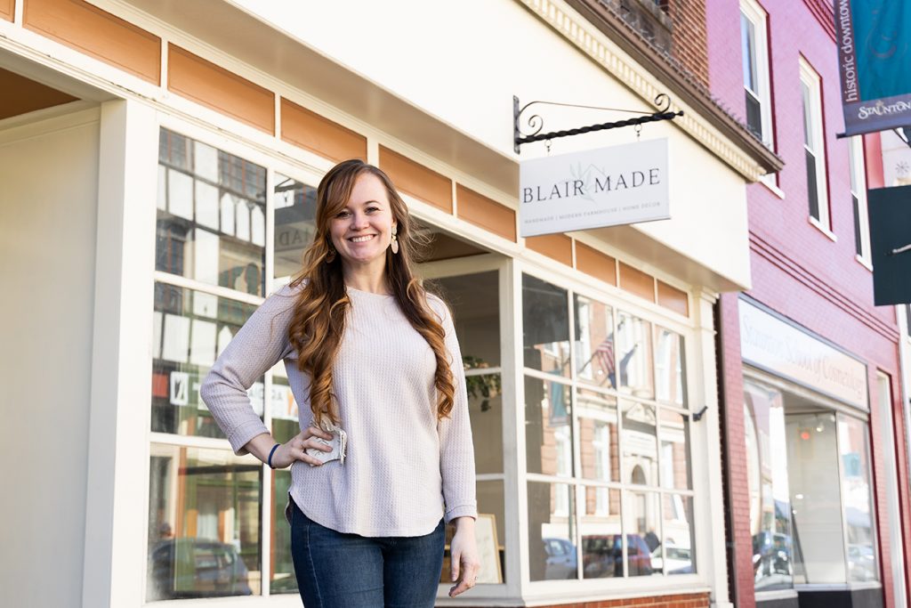 Abby Blair Woerner, owner of Blair Made in Staunton