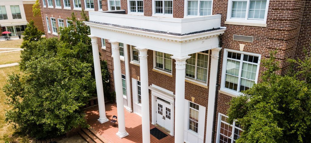 an aerial photo of Bowman Hall