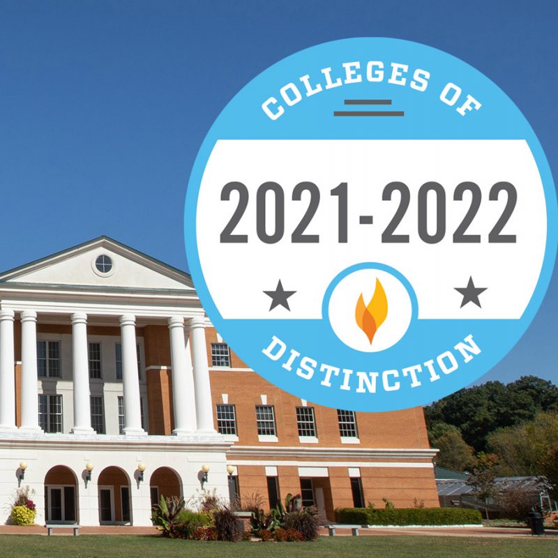 A photo of the McKinney building appears with the 2021-2022 colleges of distinction logo