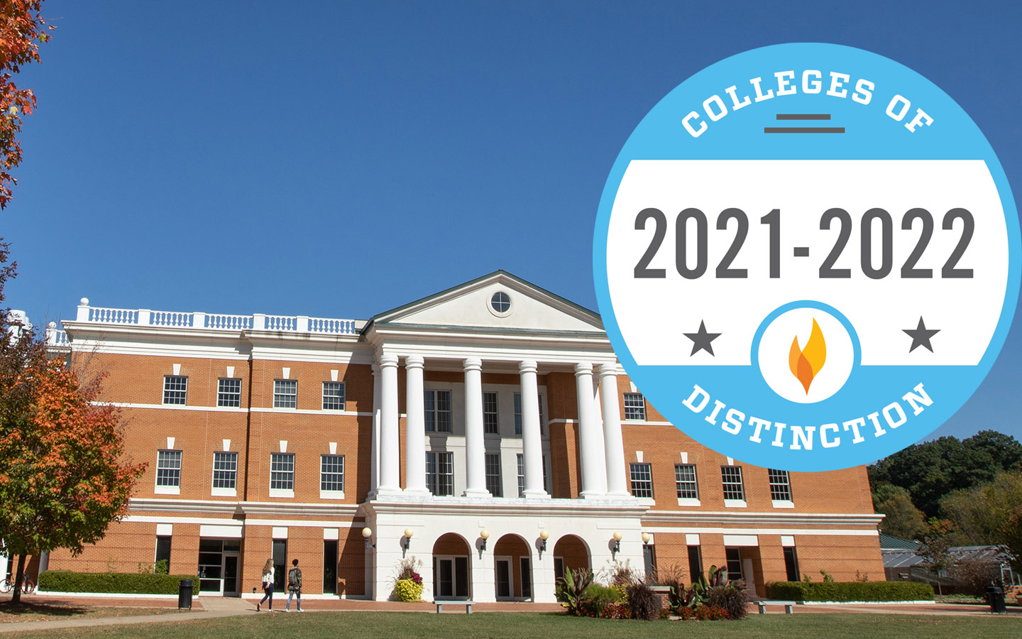 A photo of the McKinney building appears with the 2021-2022 colleges of distinction logo
