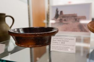 Pottery on display as part of the Potter's Progress exhibit