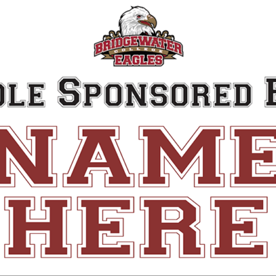 Bridgewater College sports graphic that reads "Hole Sponsored By Name Here"