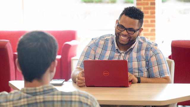 Graduate students working