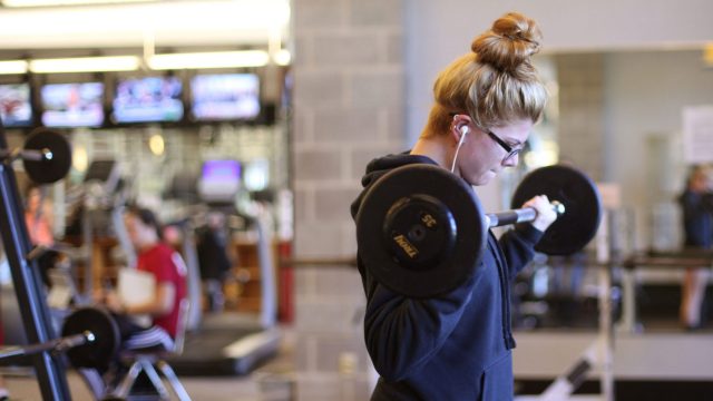 Female lifting weights