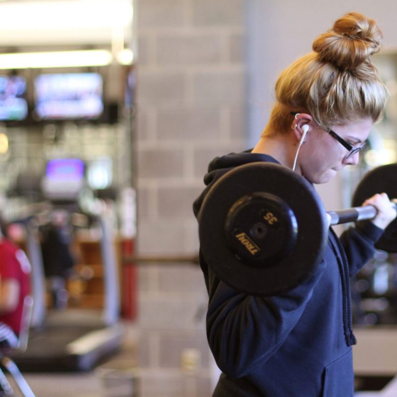 Female lifting weights