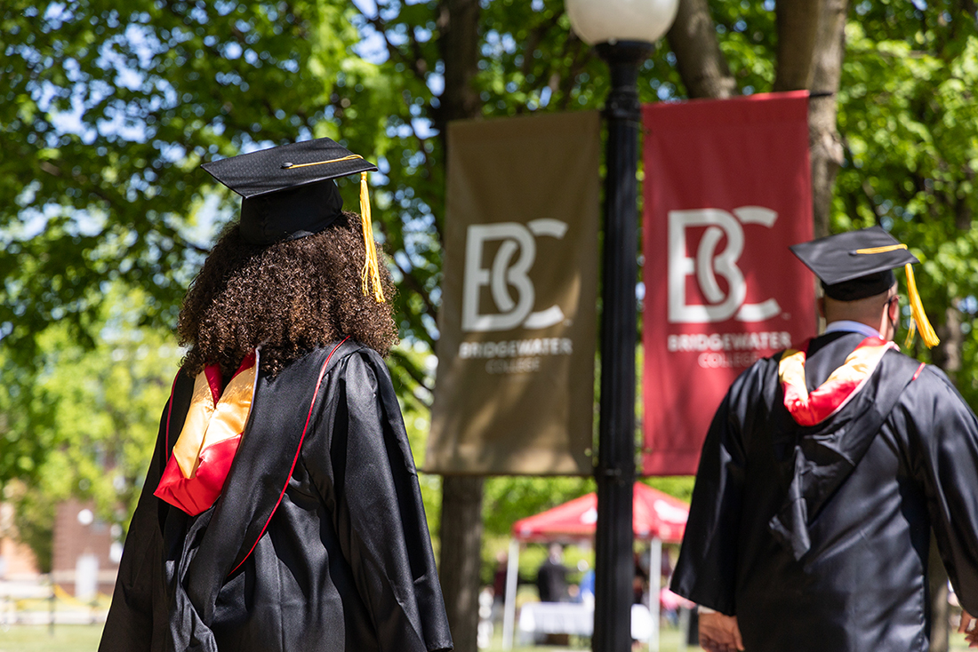 Students walking during Commencement