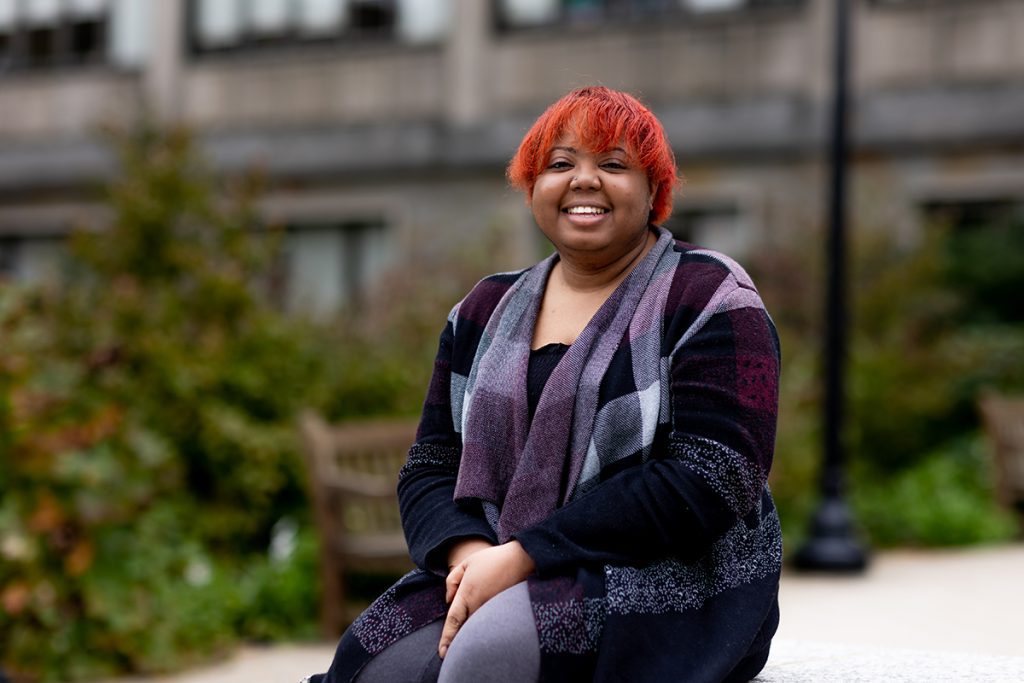 Alexus Carter on Boston College campus