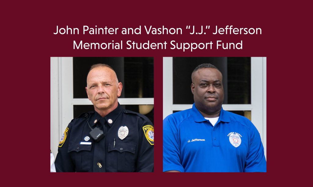 John Painter and Vashon "J.J." Jefferson Memorial Student Support Fund, with images of John and J.J.