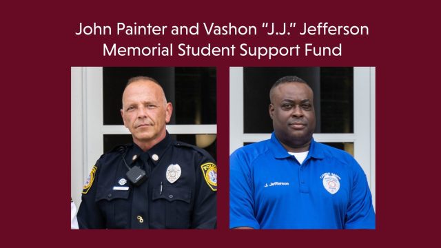 John Painter and Vashon "J.J." Jefferson Memorial Student Support Fund, with images of John and J.J.