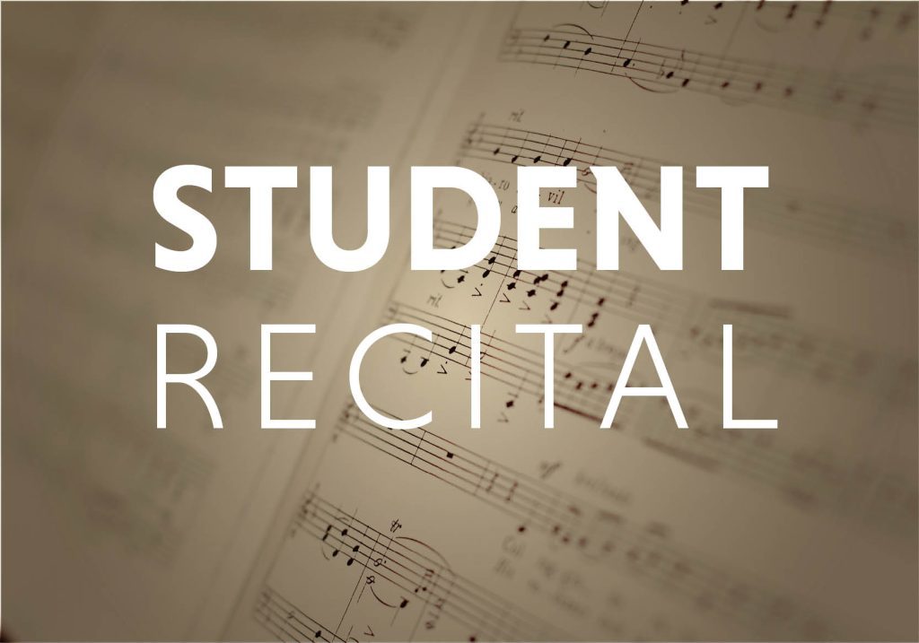 A music book with the words "Student Recital"