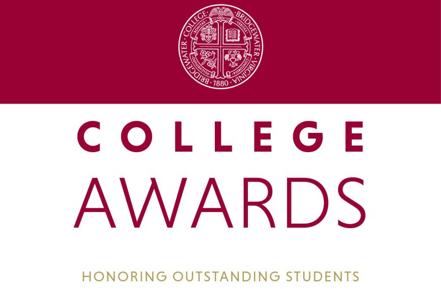 A white and red graphic that has the Bridgewater College seal and reads 