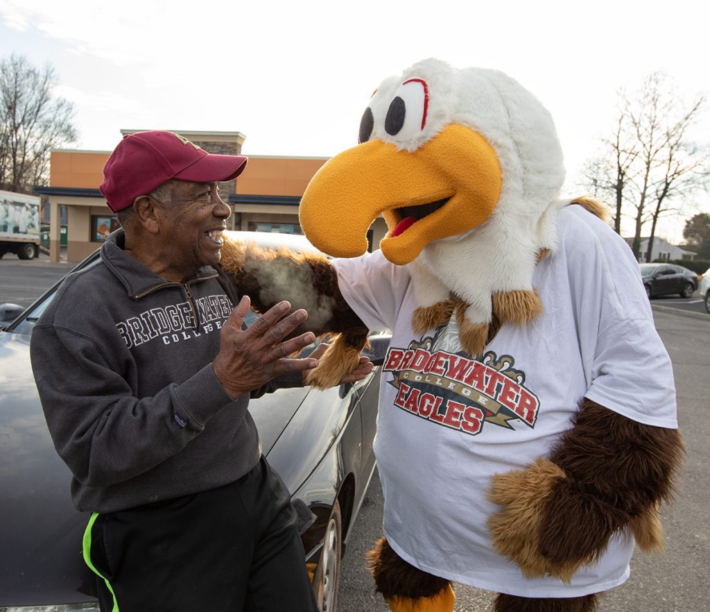 Carlyle Whitelow and Ernie the Eagle