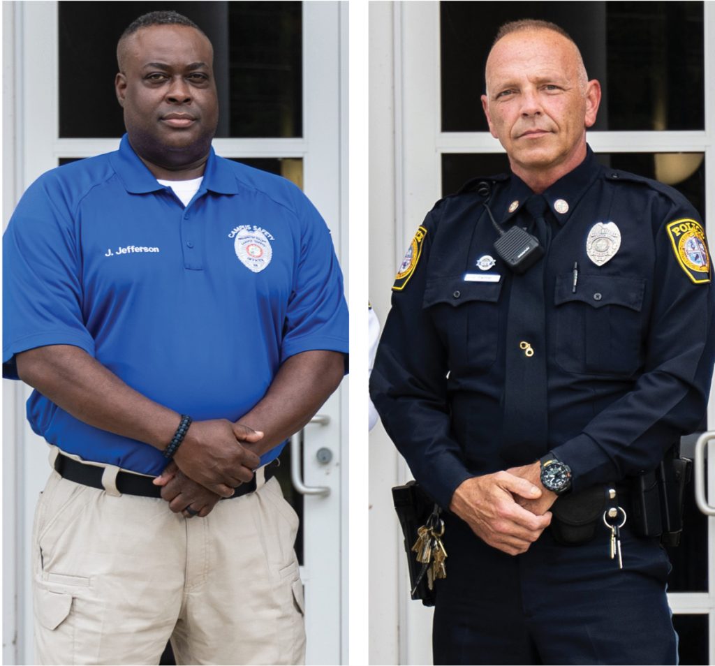 Photo of Campus Safety Officer JJ Jefferson and Campus Police Officer John Painter