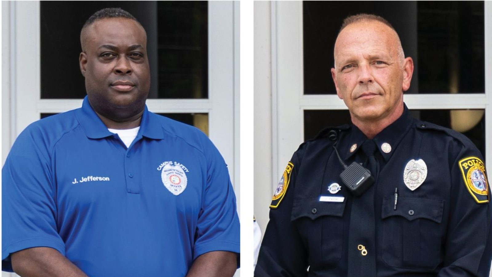 Photo of Campus Safety Officer JJ Jefferson and Campus Police Officer John Painter