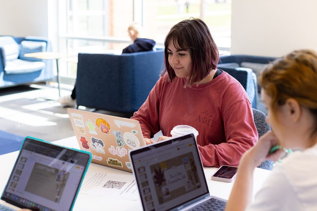 Students studying in the Forrer Learning Commons