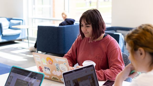 Students studying in the Forrer Learning Commons