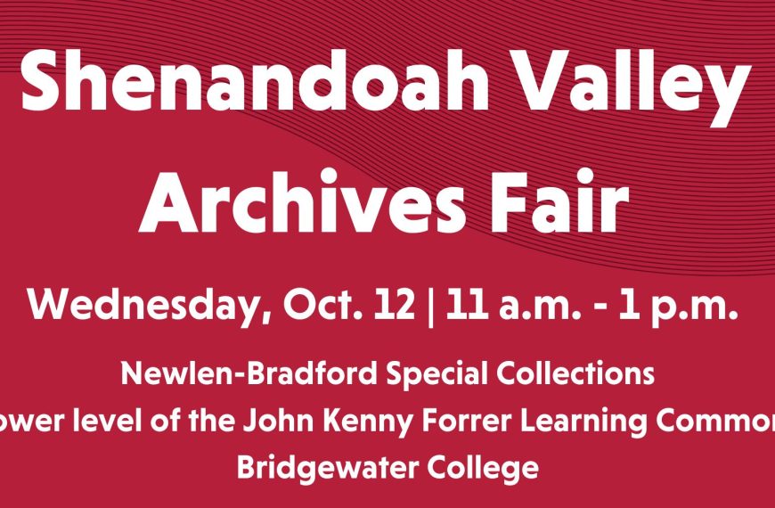 Bridgewater College to Host Annual Shenandoah Valley Archives Fair