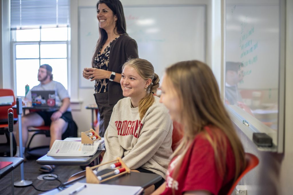 Student sitting in teacher education class