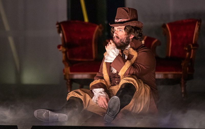 Actor on stage for BC Theatre production
