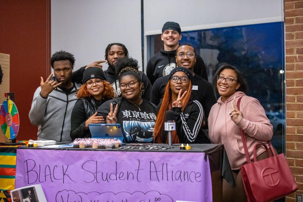 Members of the Black Student Alliance posing together for a picture 