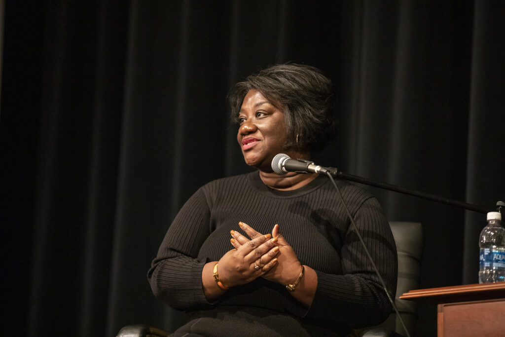 Dr. Tressie McMillan Cottom speaking at an endowed lecture