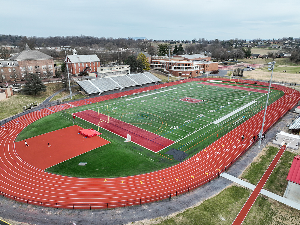 Jopson Athletic Complex from the point of view of a drone