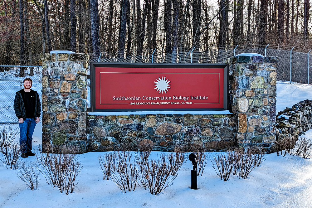 Wampler pictured outside the Smithsonian Conservation Biology Institute in Front Royal, Va.