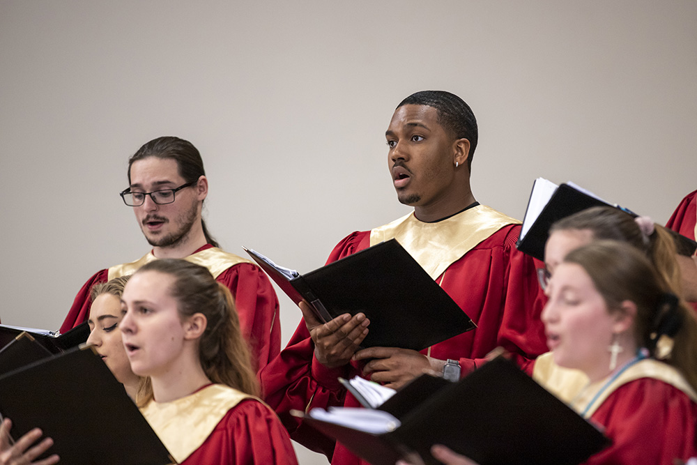 Students performing in choir
