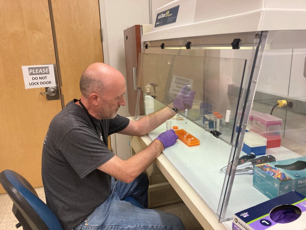 Nick Sherman in lab