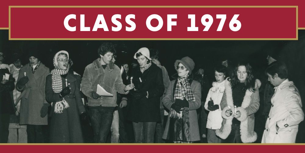 Photo of students during winter in 1976
