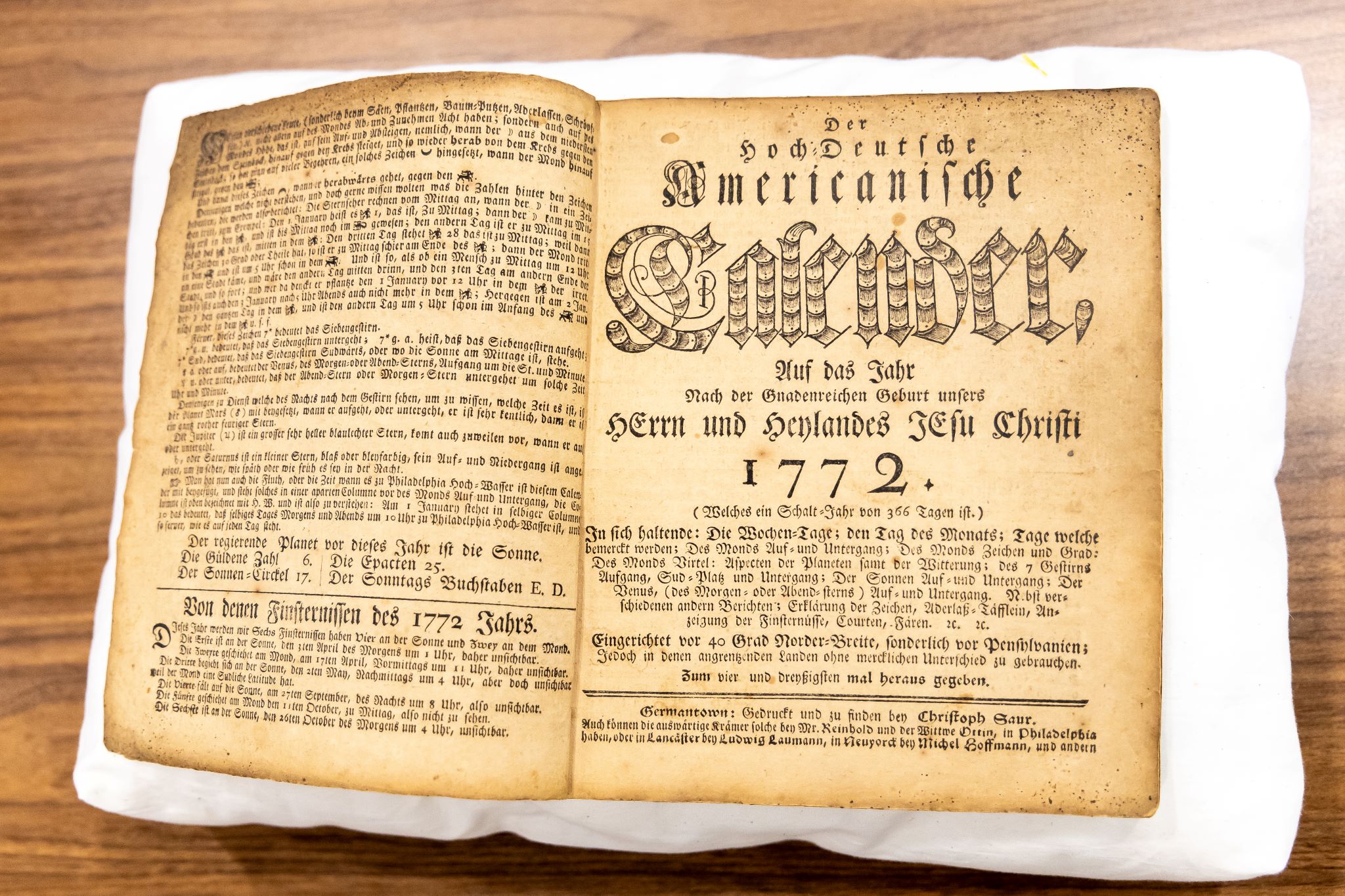 Eighteenth Century Almanac Donated to Bridgewater College
