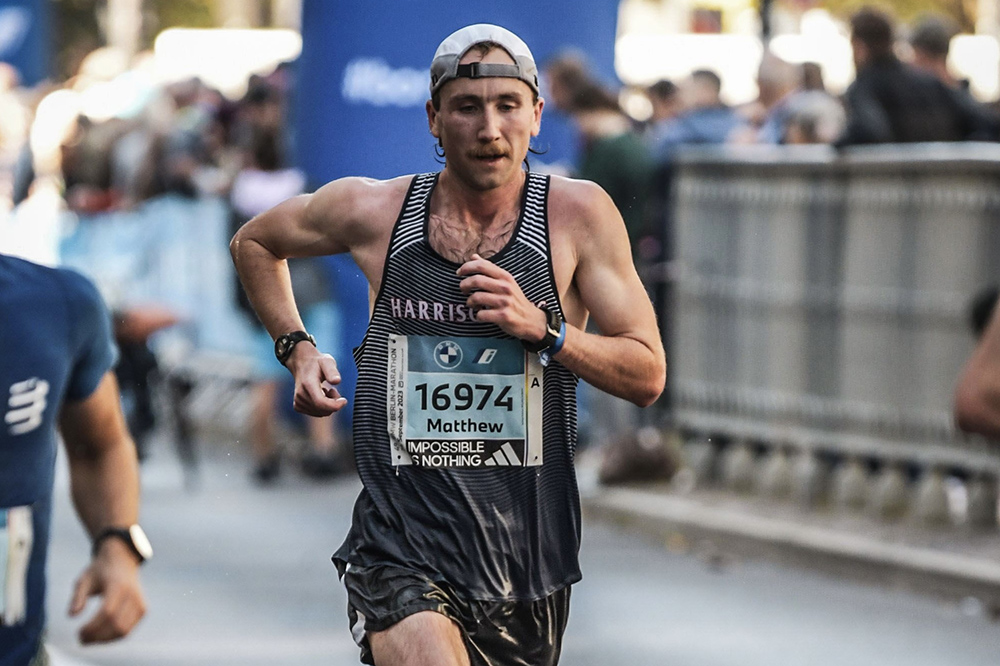 Matthew Denlinger ’17 running in the Berlin half marathon
