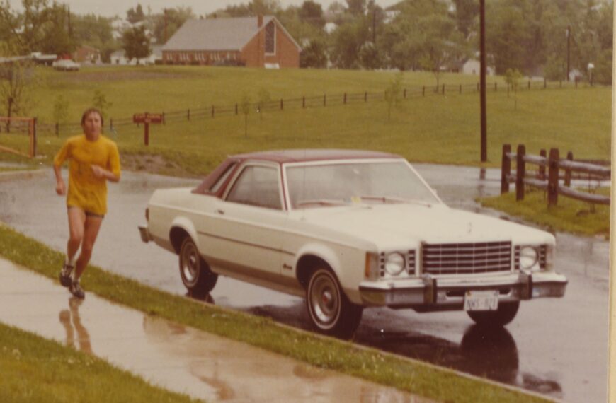 Polaroid of Jerry Crouse Running in the CROP Hunger Walk_1979