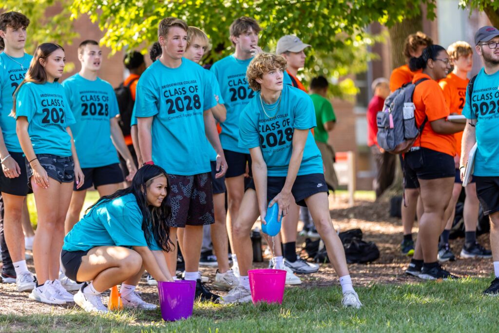 First-year students participating in Bridgewater Cup (BC Cup) activities competing against other groups of students