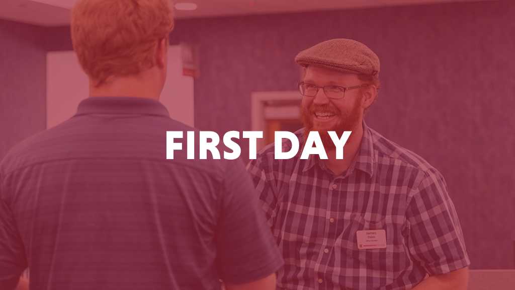 First Day - decorative onboarding graphic