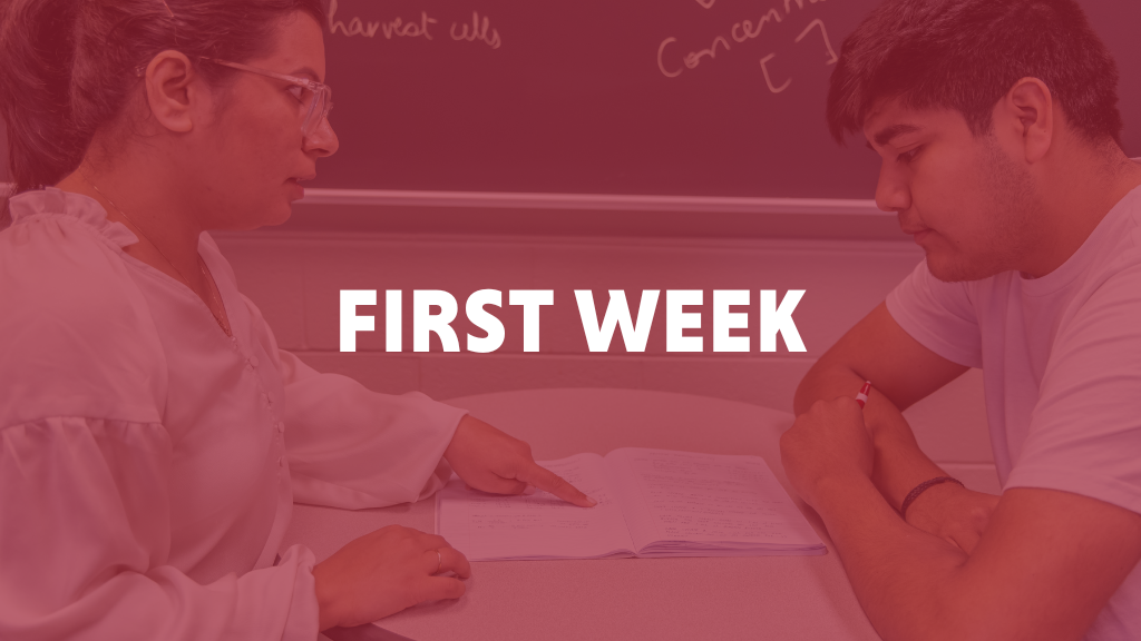First Week - decorative onboarding graphic