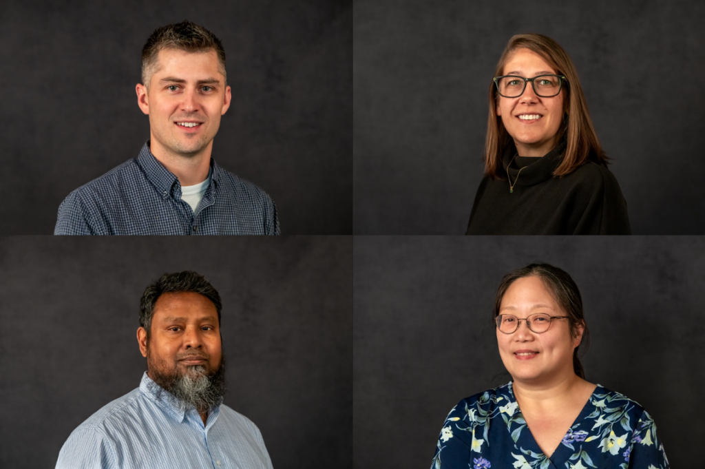 Headshots of four new faculty
