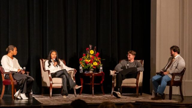 Woodhalls speak during Endowed Lecture