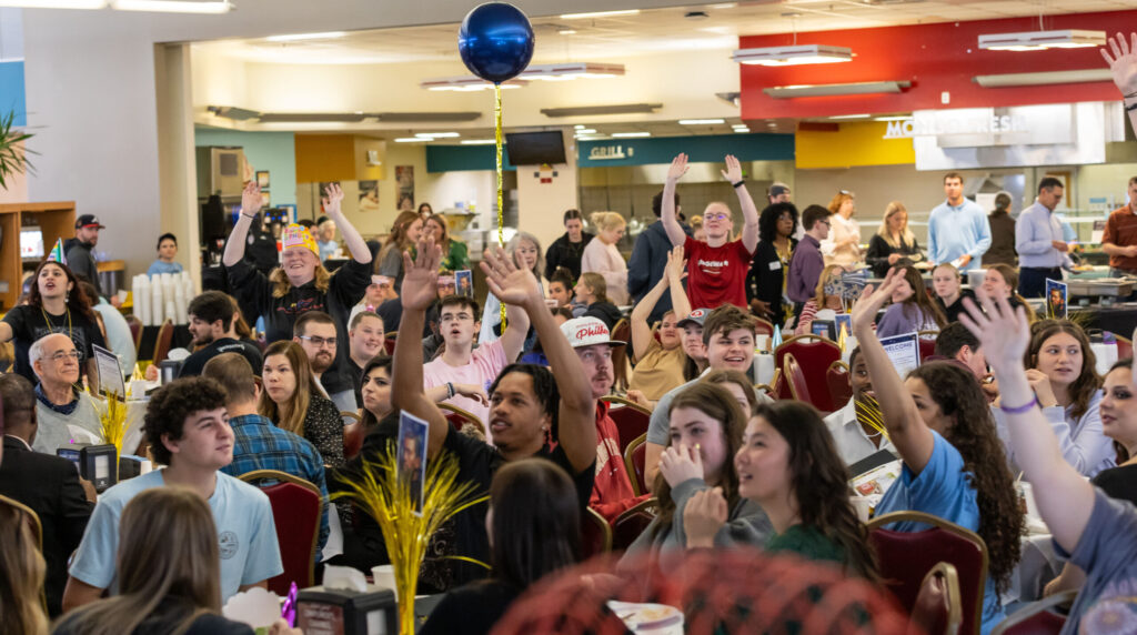 Students celebrating Founder's Day in the KCC.