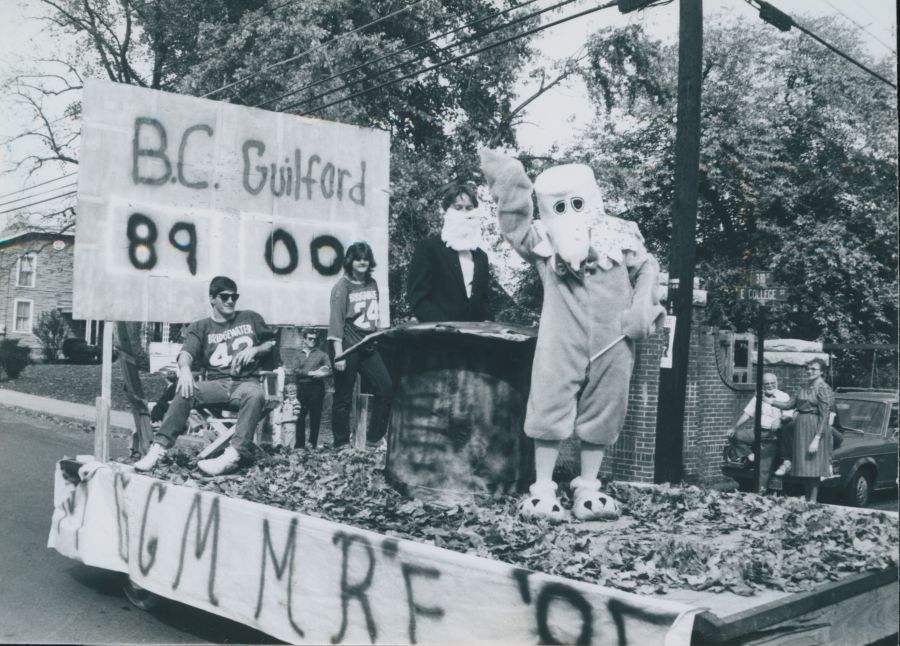 Ernie the Eagle at Homecoming 1985